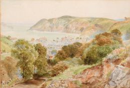 Ebenezer Wake Cook (1843-1926) British, A view of Lynton with a coastal landscape beyond,