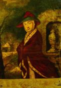 Richard Purcell after R. Pyle, A set of four 18th century treacle prints, reverse painted on glass