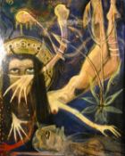 Stephanie Roche (contemporary), a Surreal Dream Sequence Composition, mixed media, signed. 37