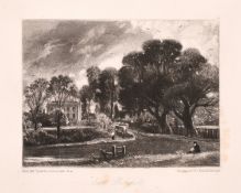 David Lucas after John Constable, a group of six mezzotint engravings of landscapes, plate size 8