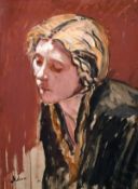 Lord Paul Ayshford Methuen (1886-1974) British, A portrait study of a young female, oil on board,