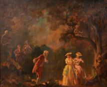 Ernest Waldron West (1904-1994) British, A scene of elegant figures in a parkland setting, oil on