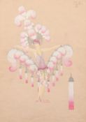 Louis Gaudin (1882-1936) French, two watercolour and pencil drawings of Art Deco costumes, signed '