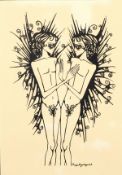 Greek School, Circa 1968. A pair of prints featuring stylised mythological figures, 13