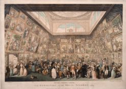 P.A. Martini after H. Ramberg, 'The Exhibition of the Royal Academy 1787', hand coloured aquatint in