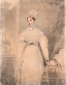 English school circa 1830, A portrait of a lady, possibly by two different hands, watercolour and
