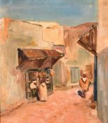 Attributed to James Herbert Snell (1861-1935) British, A North African street scene, inscribed verso