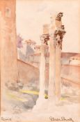 Robert Baden-Powell (1857-1941) British, 'Rome', A sketch of classical ruins amongst buildings,