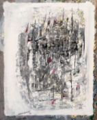 George Chann (1913-1995) Chinese American, Abstract Composition, mixed media on paper, signed and