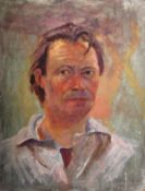 Geoffrey Underwood (1927-2000) British, bust portrait of a man (the artist?), Oil on board, signed