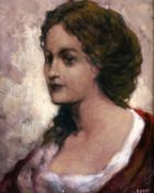 Ernest Faut (1879-1961) Belgian, a bust length study of a young lady, oil on canvas, signed, 8