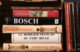 A box lot. Various Books on Antiques & furniture. (9).