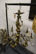 A good heavy ormolu rococo style eight branch chandelier.