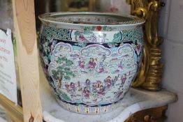 A Chinese famille rose fish bowl.