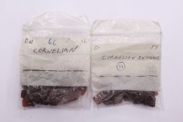 A quantity of carnelian intaglio stones.