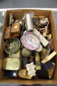 A box of miscellaneous collectables.