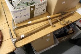 Two mountaineering axes.