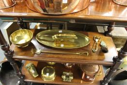 A small group of brassware.