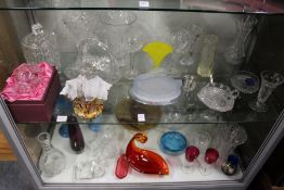 A quantity of decorative glassware.