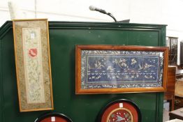 Two Chinese silk embroideries, framed and glazed.