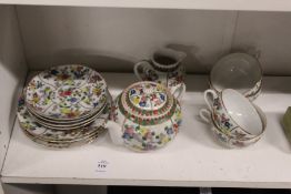 An oriental famille rose porcelain part tea service.