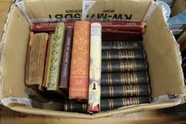 A box of books including Penny Magazine 1842 - 1845.