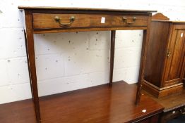 A George III mahogany single drawer side table.