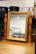 A pine dressing table mirror.