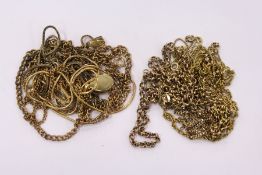 A 9ct gold and other necklaces.