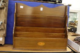 A large inlaid mahogany magazine / letter rack.