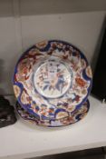 A pair of Japanese Imari plates.