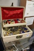 A jewellery box and contents.