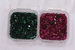 A quantity of small rubies and emerald spinels.