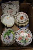 Decorative ribbon plates and other items.