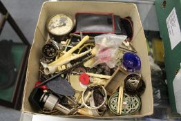 A box of miscellaneous collectables.