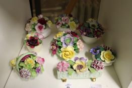 Floral encrusted china.