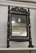 A Chinese mother-of-pearl inlaid hardwood dressing table mirror.