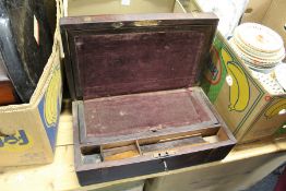 A 19th century brass bound rosewood writing slope.