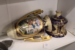 A continental porcelain vase on stand (AF).