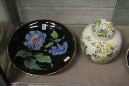 A large floral decorated Rosenthal circular bowl and a Mason's Manchu ar and cover.