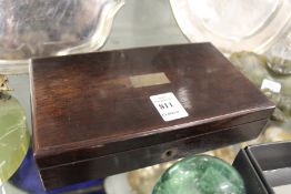 A rosewood cased set of drawing instruments.