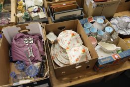 Miscellaneous china and other items to include Poole pottery tea service.