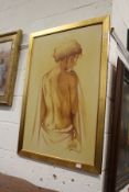 Scotte Nicholas, a study of a semi-nude female figure, oil on board, signed.