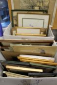 A quantity of paintings and prints.