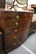 A 19th century mahogany bowfront chest of two short and four long drawers.