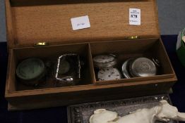 Silver pocket watches and other items.