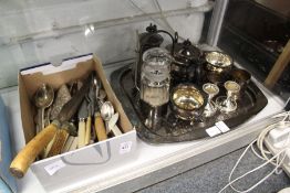 Various plated ware to include cutlery.