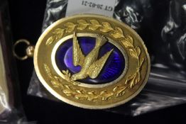 A 9ct gold and enamel Masonic pendant (29 grams).