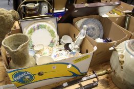 Two boxes of decorative china.