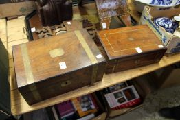 A brass bound writing slope and a similar work box.